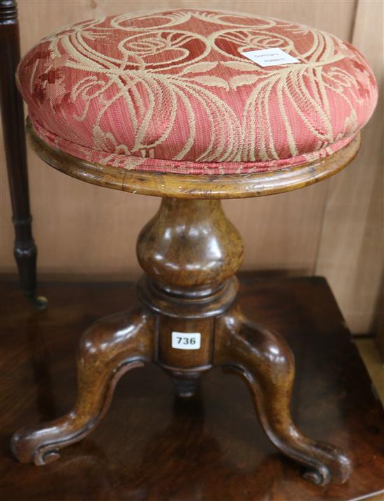 A Victorian piano stool W.35cm